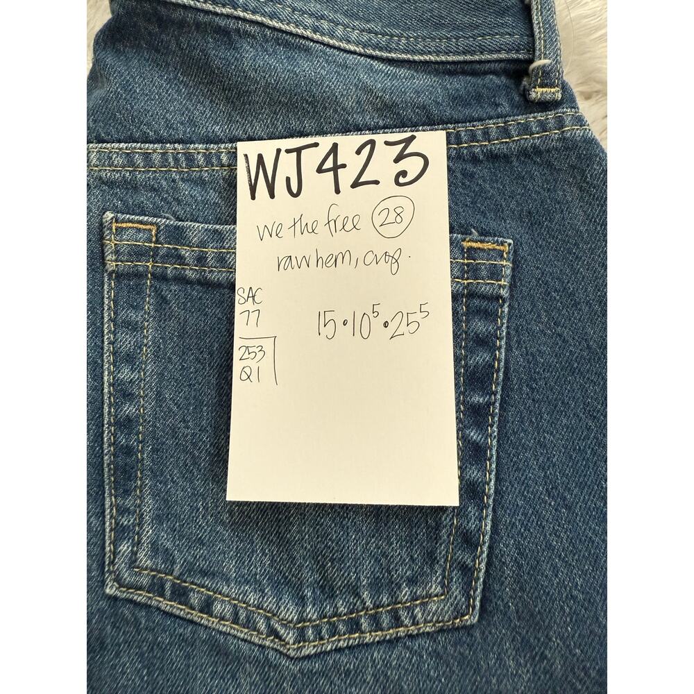 We The Free Jeans Womens 28 Maggie Mid-Rise Straight-Leg Button Fly Raw Hem - Picture 3 of 8